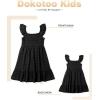 imageGirls Summer Dresses Cute Double Layer Ruffle Sleeve Smocked Flowy Dress 615 YearsBlack
