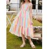 imageGirls Sundress Summer Boho Sleeveless Strap Smocked Tiered Dresses 615 YearsMulticolour