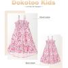 imageGirls Sundress Summer Boho Sleeveless Strap Smocked Tiered Dresses 615 YearsPink