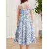 imageGirls Sundress Summer Boho Sleeveless Strap Smocked Tiered Dresses 615 YearsSky Blue