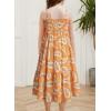 imageGirls Sundress Summer Boho Sleeveless Strap Smocked Tiered Dresses 615 YearsYellow