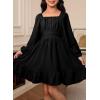 imageGirls Tie Back Off Shoulder Dress Ruffle Long Sleeve Fall Spring Dresses 415 YearsBlack