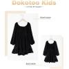 imageGirls Tie Back Off Shoulder Dress Ruffle Long Sleeve Fall Spring Dresses 415 YearsBlack