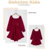 imageGirls Tie Back Off Shoulder Dress Ruffle Long Sleeve Fall Spring Dresses 415 YearsRed