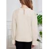 imageCute Shirts for Girls Ruffle Long Sleeve Crewneck Ribbed Knit Blouses Tops 615 YearsBeige