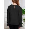 imageCute Shirts for Girls Ruffle Long Sleeve Crewneck Ribbed Knit Blouses Tops 615 YearsBlack