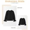imageCute Shirts for Girls Ruffle Long Sleeve Crewneck Ribbed Knit Blouses Tops 615 YearsBlack