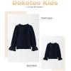 imageCute Shirts for Girls Ruffle Long Sleeve Crewneck Ribbed Knit Blouses Tops 615 YearsNavy Blue