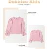 imageCute Shirts for Girls Ruffle Long Sleeve Crewneck Ribbed Knit Blouses Tops 615 YearsPink