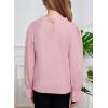 imageCute Shirts for Girls Ruffle Long Sleeve Crewneck Ribbed Knit Blouses Tops 615 YearsPink