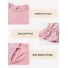 imageCute Shirts for Girls Ruffle Long Sleeve Crewneck Ribbed Knit Blouses Tops 615 YearsPink