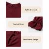 imageCute Shirts for Girls Ruffle Long Sleeve Crewneck Ribbed Knit Blouses Tops 615 YearsRed