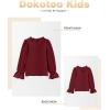imageCute Shirts for Girls Ruffle Long Sleeve Crewneck Ribbed Knit Blouses Tops 615 YearsRed