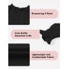 imageGirls Cute Long Sleeve Chiffon Blouses 2025 Casual V Neck Smocked Cuffs Shirts Tops 715 YearsBlack