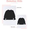 imageGirls Cute Long Sleeve Chiffon Blouses 2025 Casual V Neck Smocked Cuffs Shirts Tops 715 YearsBlack