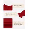 imageGirls Cute Long Sleeve Chiffon Blouses 2025 Casual V Neck Smocked Cuffs Shirts Tops 715 YearsBright Red