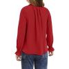 imageGirls Cute Long Sleeve Chiffon Blouses 2025 Casual V Neck Smocked Cuffs Shirts Tops 715 YearsBright Red