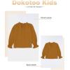 imageGirls Cute Long Sleeve Chiffon Blouses 2025 Casual V Neck Smocked Cuffs Shirts Tops 715 YearsBrown