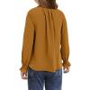 imageGirls Cute Long Sleeve Chiffon Blouses 2025 Casual V Neck Smocked Cuffs Shirts Tops 715 YearsBrown
