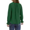 imageGirls Cute Long Sleeve Chiffon Blouses 2025 Casual V Neck Smocked Cuffs Shirts Tops 715 YearsGreen