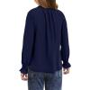imageGirls Cute Long Sleeve Chiffon Blouses 2025 Casual V Neck Smocked Cuffs Shirts Tops 715 YearsNavy Blue