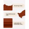imageGirls Cute Long Sleeve Chiffon Blouses 2025 Casual V Neck Smocked Cuffs Shirts Tops 715 YearsOrange Red