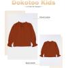imageGirls Cute Long Sleeve Chiffon Blouses 2025 Casual V Neck Smocked Cuffs Shirts Tops 715 YearsOrange Red