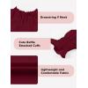 imageGirls Cute Long Sleeve Chiffon Blouses 2025 Casual V Neck Smocked Cuffs Shirts Tops 715 YearsRed