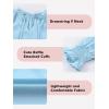 imageGirls Cute Long Sleeve Chiffon Blouses 2025 Casual V Neck Smocked Cuffs Shirts Tops 715 YearsSky Blue