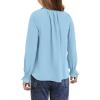 imageGirls Cute Long Sleeve Chiffon Blouses 2025 Casual V Neck Smocked Cuffs Shirts Tops 715 YearsSky Blue