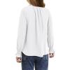 imageGirls Cute Long Sleeve Chiffon Blouses 2025 Casual V Neck Smocked Cuffs Shirts Tops 715 YearsWhite