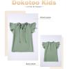 imageGirls Cute Ruffle Short Sleeve T Shirts Casual V Neck Chiffon Blouse Tops 615 YearsLight Green