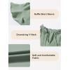 imageGirls Cute Ruffle Short Sleeve T Shirts Casual V Neck Chiffon Blouse Tops 615 YearsLight Green