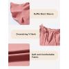 imageGirls Cute Ruffle Short Sleeve T Shirts Casual V Neck Chiffon Blouse Tops 615 YearsLight Pink