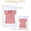 imageGirls Cute Ruffle Short Sleeve T Shirts Casual V Neck Chiffon Blouse Tops 615 YearsLight Pink