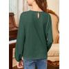 imageGirls Cute Shirts Lace Embroidered Long Sleeve Tops 2025 Fall Fashion Knit Crewneck Blouses 613 YearsGreen