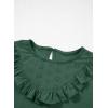 imageGirls Cute Shirts Lace Embroidered Long Sleeve Tops 2025 Fall Fashion Knit Crewneck Blouses 613 YearsGreen