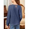 imageGirls Cute Shirts Lace Embroidered Long Sleeve Tops 2025 Fall Fashion Knit Crewneck Blouses 613 YearsNavy Blue