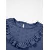 imageGirls Cute Shirts Lace Embroidered Long Sleeve Tops 2025 Fall Fashion Knit Crewneck Blouses 613 YearsNavy Blue