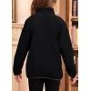 imageGirls Fleece Jacket Full Zip Fall Winter Soft Sherpa Coat Outwear with PocketsBlack