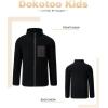 imageGirls Fleece Jacket Full Zip Fall Winter Soft Sherpa Coat Outwear with PocketsBlack