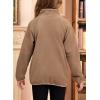 imageGirls Fleece Jacket Full Zip Fall Winter Soft Sherpa Coat Outwear with PocketsDark Khaki