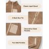 imageGirls Fleece Jacket Full Zip Fall Winter Soft Sherpa Coat Outwear with PocketsDark Khaki