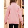 imageGirls Fleece Jacket Full Zip Fall Winter Soft Sherpa Coat Outwear with PocketsLight Pink