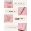 imageGirls Fleece Jacket Full Zip Fall Winter Soft Sherpa Coat Outwear with PocketsLight Pink