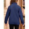 imageGirls Fleece Jacket Full Zip Fall Winter Soft Sherpa Coat Outwear with PocketsNavy Blue