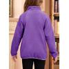 imageGirls Fleece Jacket Full Zip Fall Winter Soft Sherpa Coat Outwear with PocketsPurple
