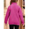 imageGirls Fleece Jacket Full Zip Fall Winter Soft Sherpa Coat Outwear with PocketsRose Red