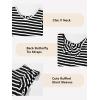 imageGirls Ruffle Short Sleeve Striped T Shirts Summer Cute V Neck Tie Back Tee Tops 615 YearsBlack Stripe