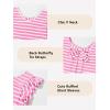 imageGirls Ruffle Short Sleeve Striped T Shirts Summer Cute V Neck Tie Back Tee Tops 615 YearsPink Stripe